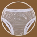 Ochranné inkontinenční kalhotky PVC FIX střední | bílá, transparentní