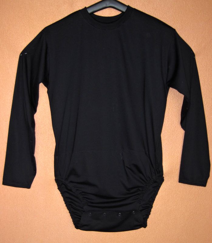 Body pro inkontinenci KLASIK - dlouhé rukávy - 5.černá tričkovina In-Tex