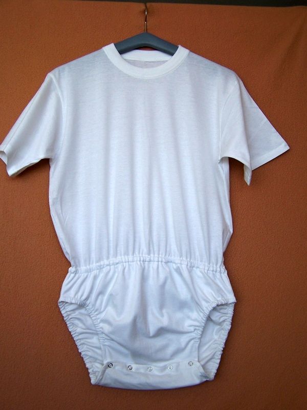 Body pro inkontinenci KLASIK - krátké rukávy, v pase guma - 1.bílá tričkovina In-Tex
